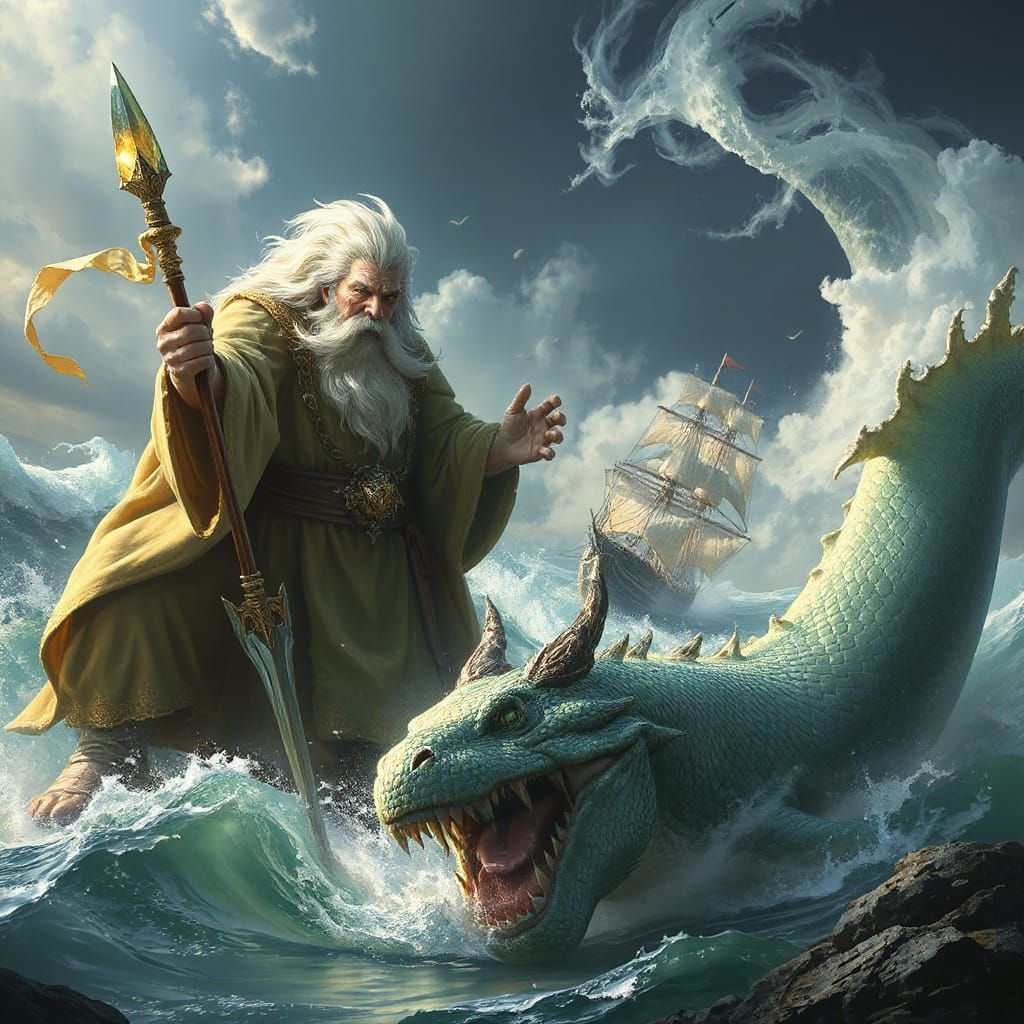 Epic Giant vs Sea Monster Battle