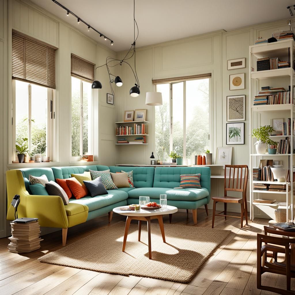 Casual Retro Interior Design in a Fancy House