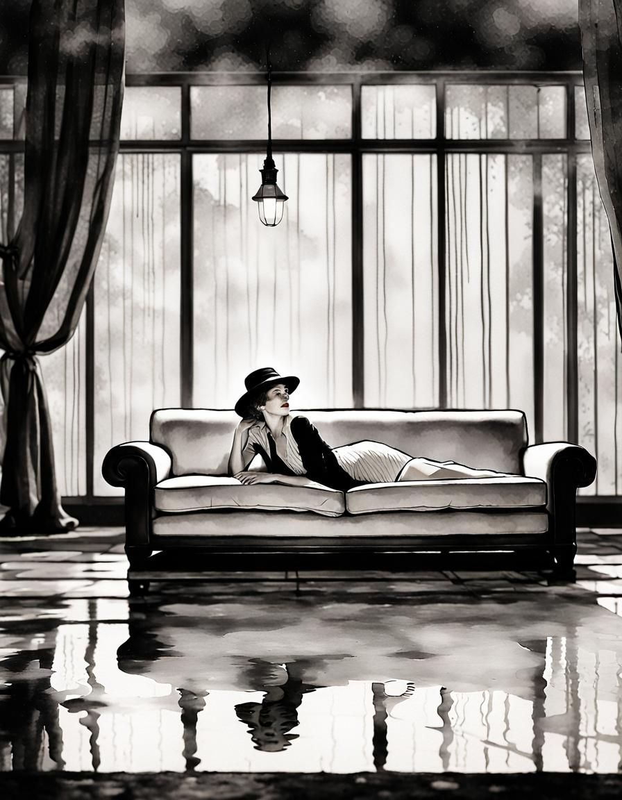 Glamorous Starlet in Rainy Florida: Modernist Still