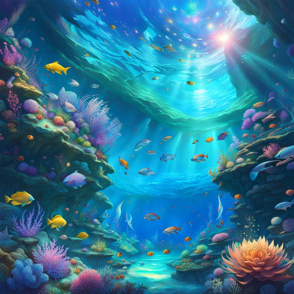Underwater Crystalline World: A Digital Masterpiece
