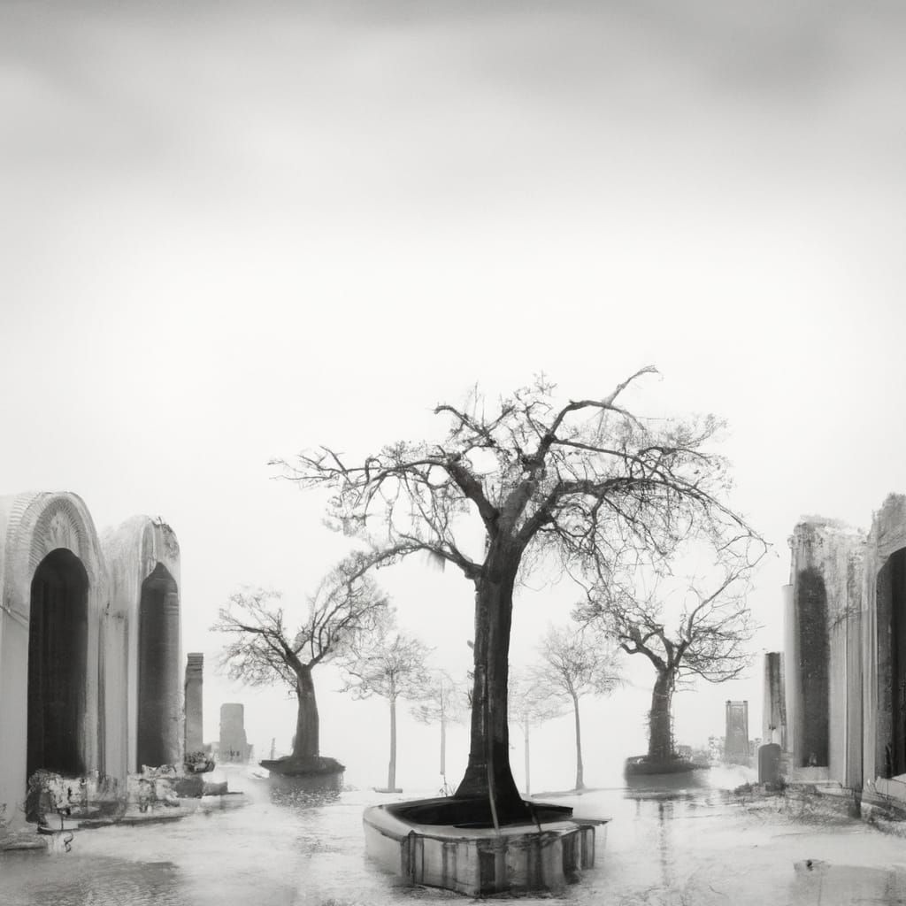 Creepy Cemetery in White Room: Hyperrealistic Photography