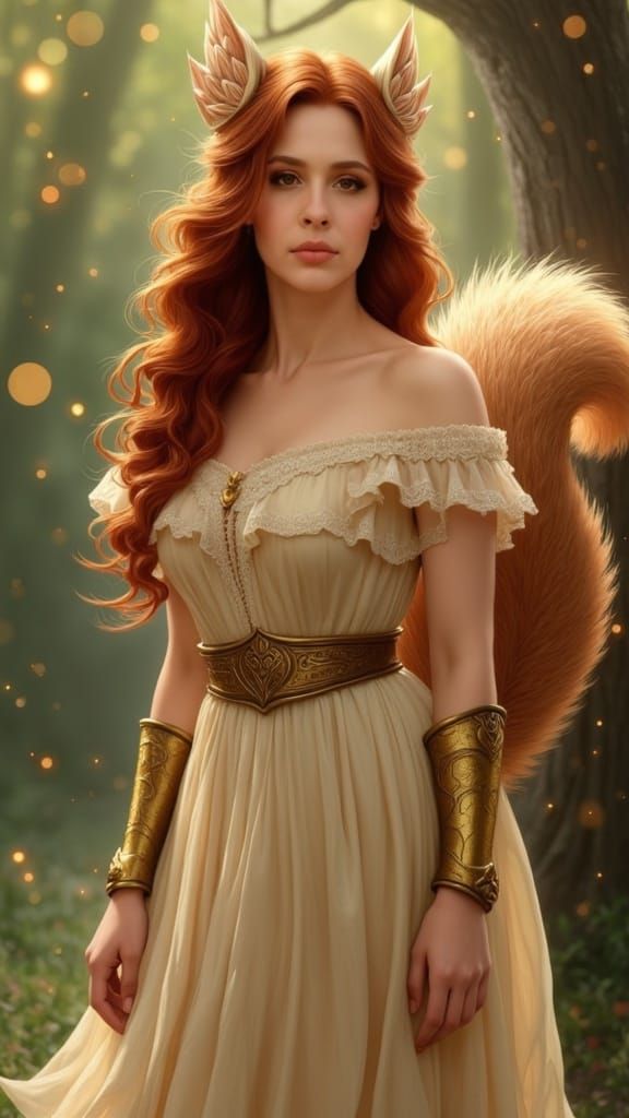 Fantasy Portrait of Woman with Squirrel Features