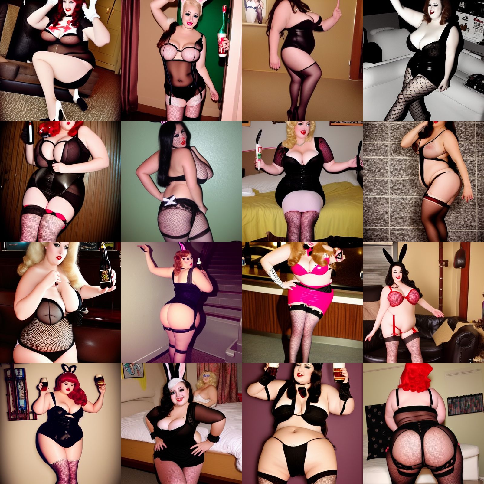 Seductive Beer Maiden with Bunny Ears Pinup