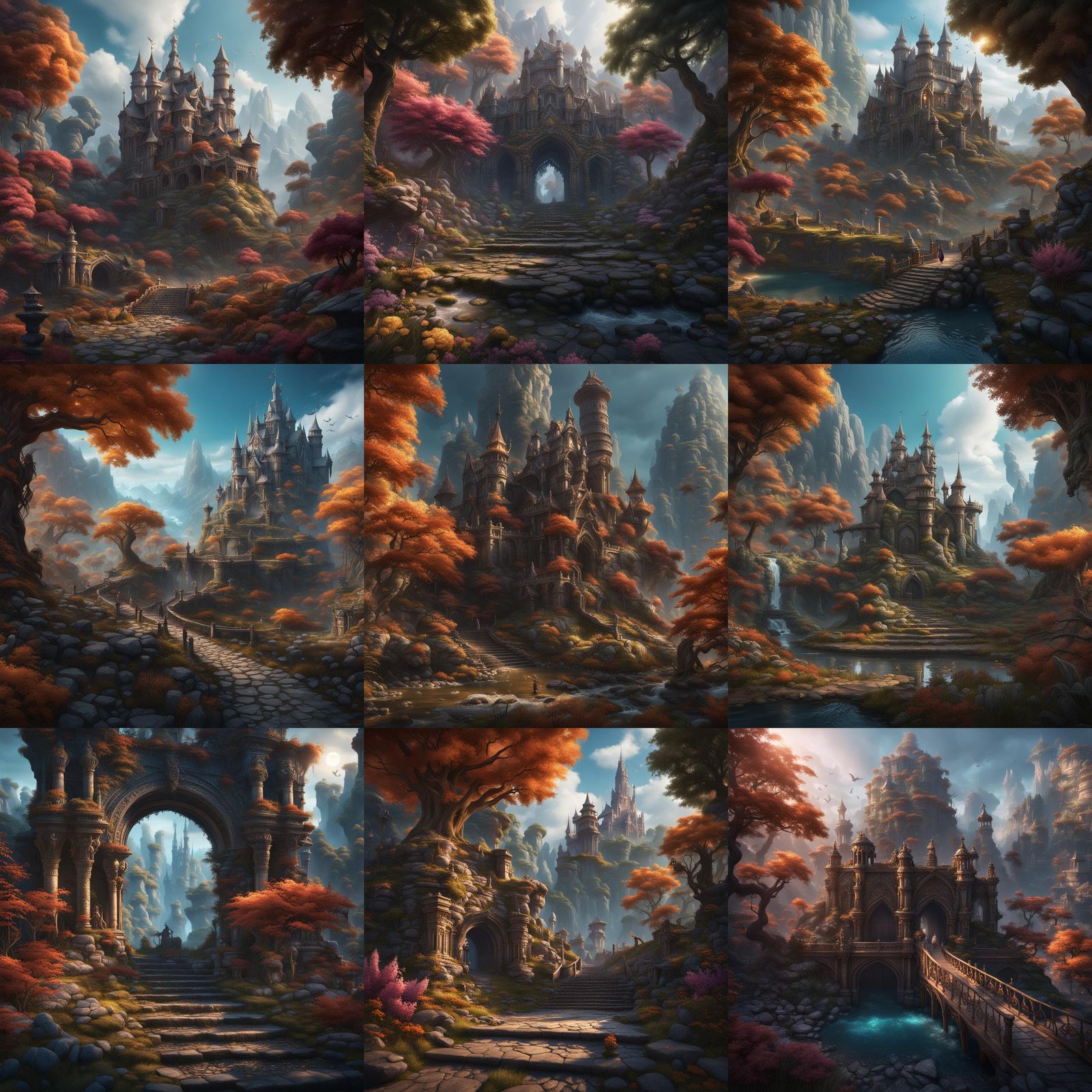 Detailed Fairies Matte Painting in Deep Color