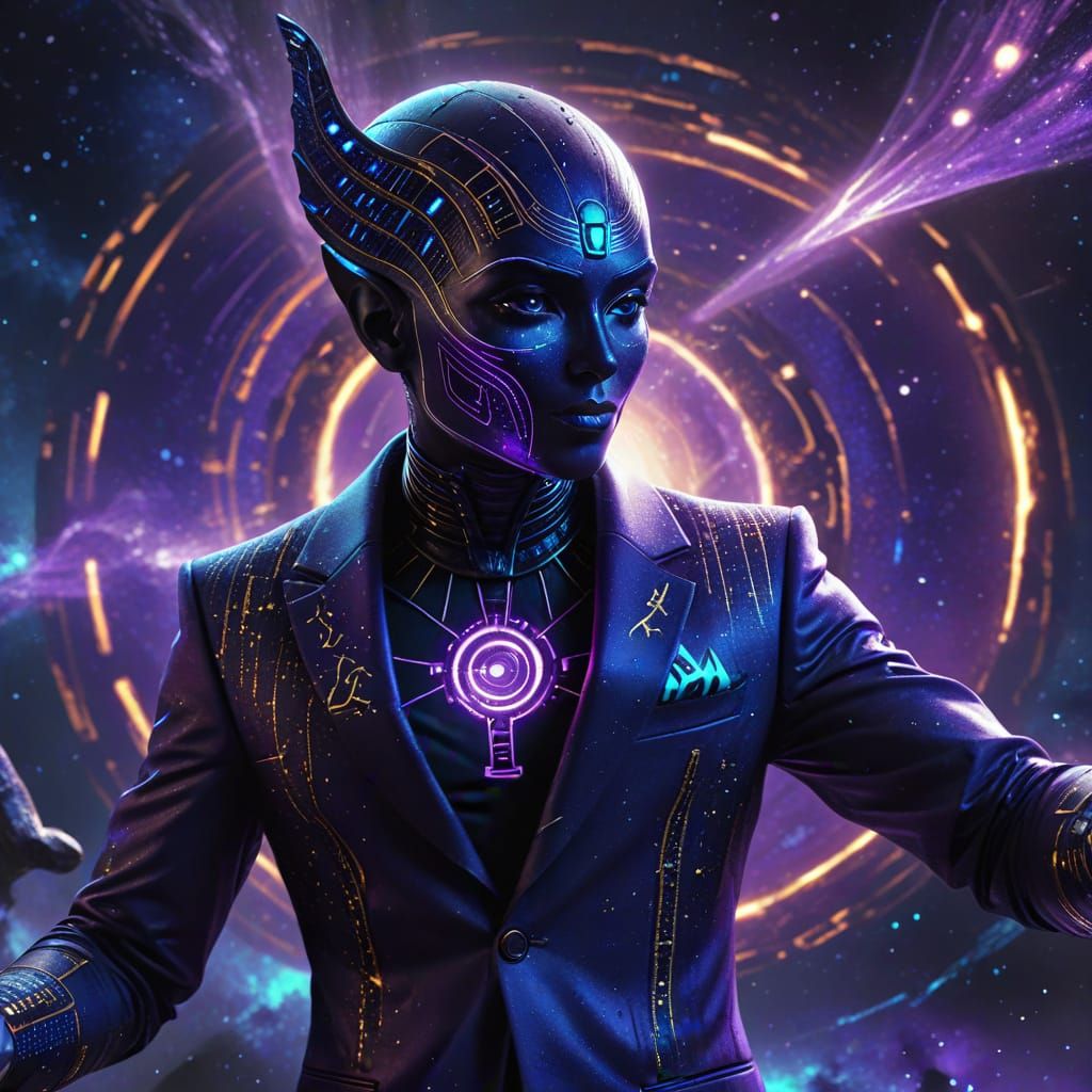 Egyptian Fairy Creates Black Hole in Sci-Fi Suit