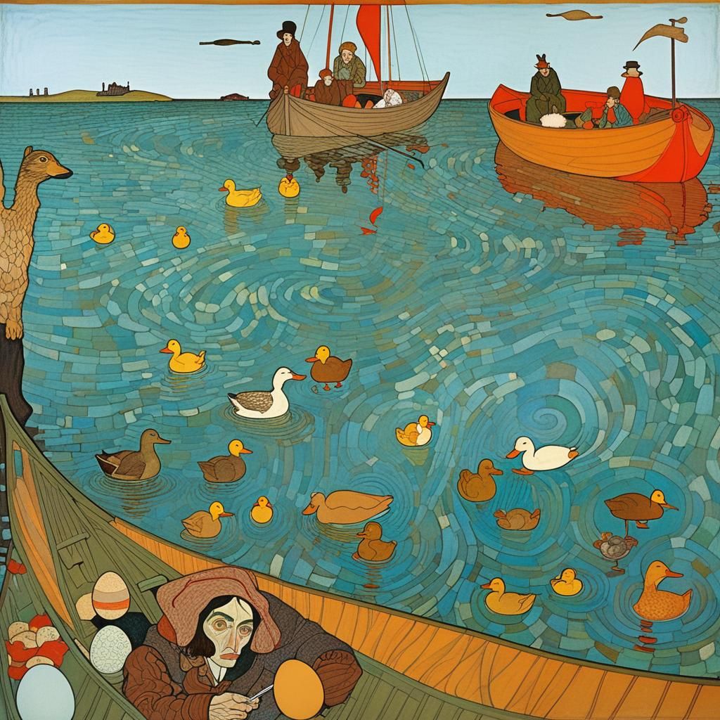 Surreal Nested Scene Inspired by Symbolism