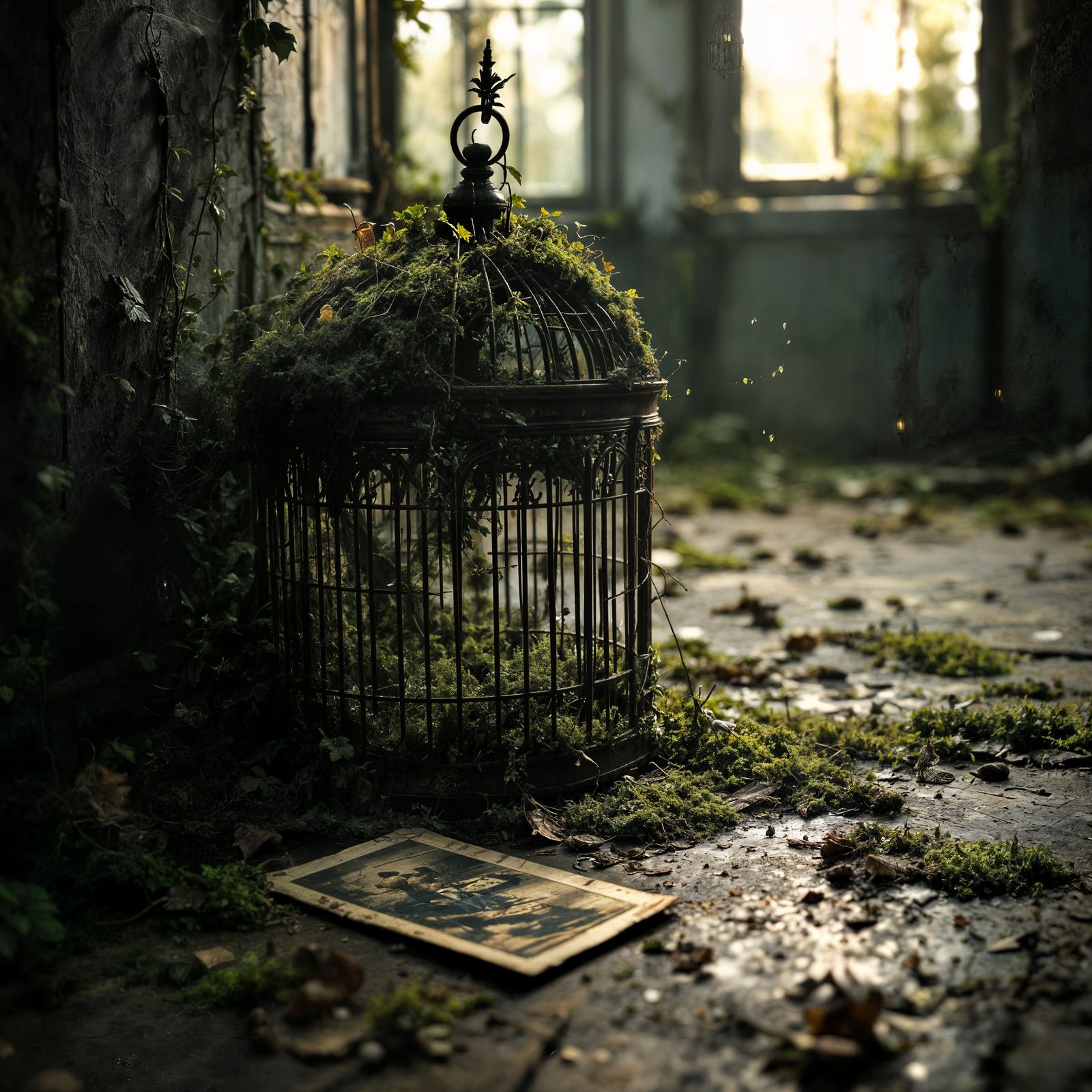 Abandoned Birdcage in Dusty Cottage