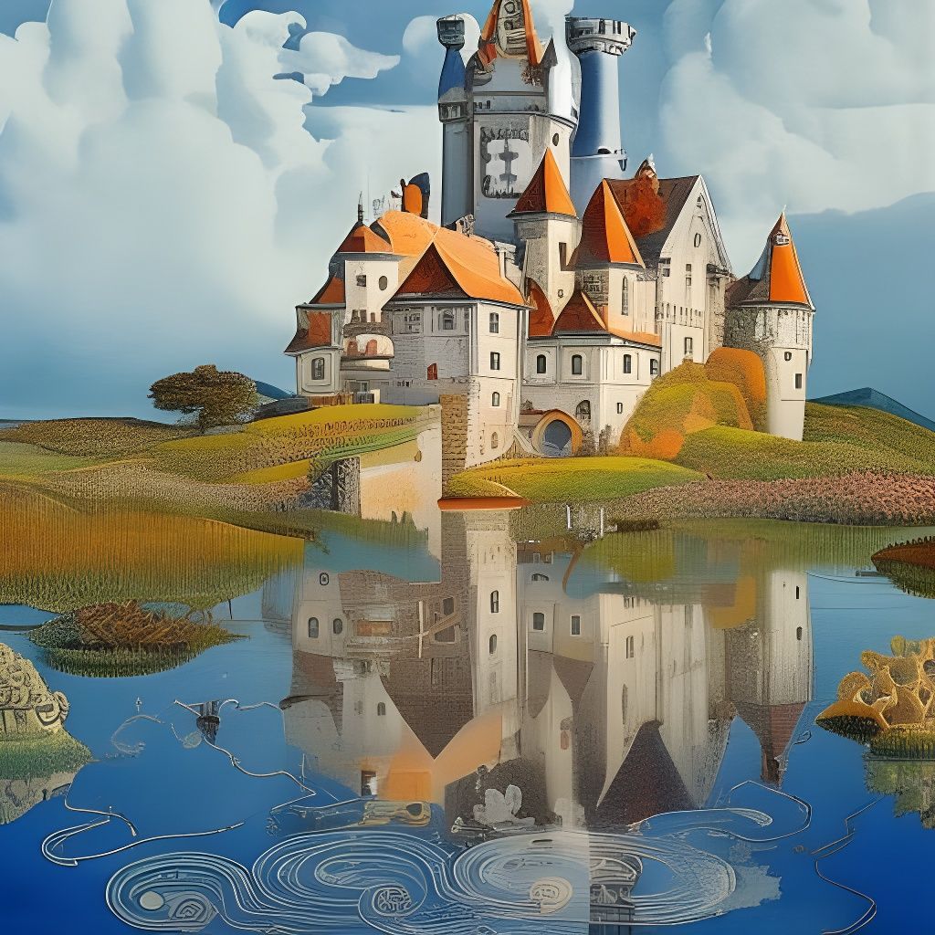 Steampunk Castle with Romantic Tower in Photorealistic Style