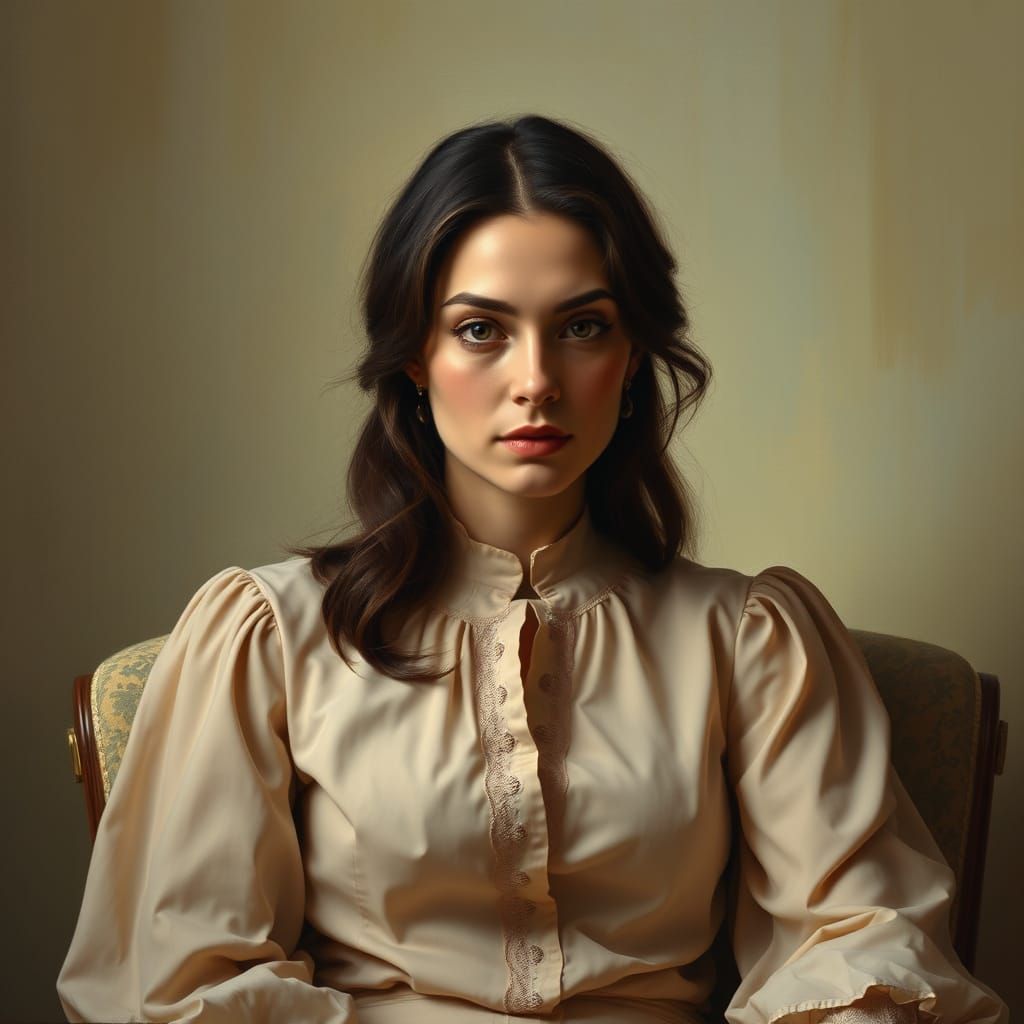 Woman in Classical Oil Painting Style