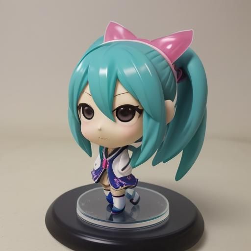 Miku Bobblehead in Anime Key Visual Style