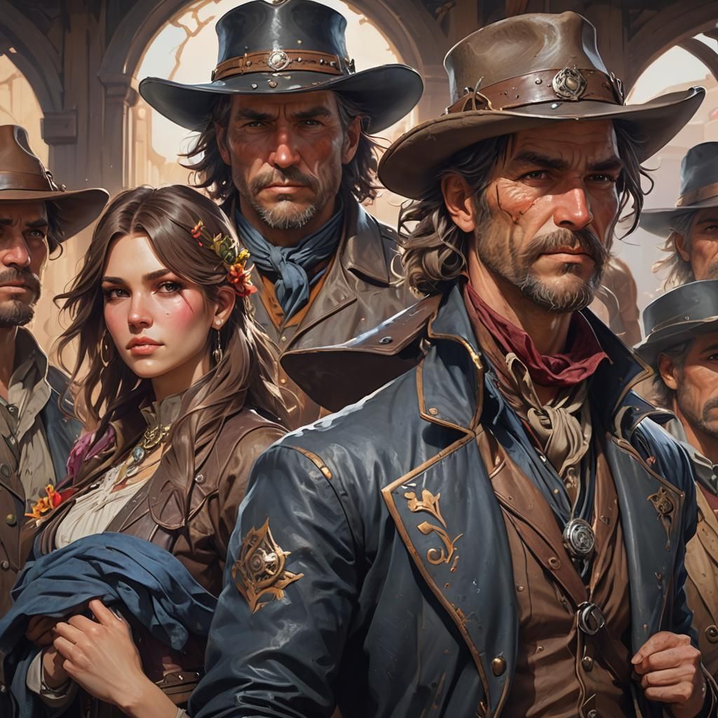 Outlaws Portrait in Hyperdetailed Lighting