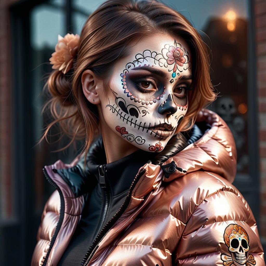 Day of the Dead Woman in Copper
