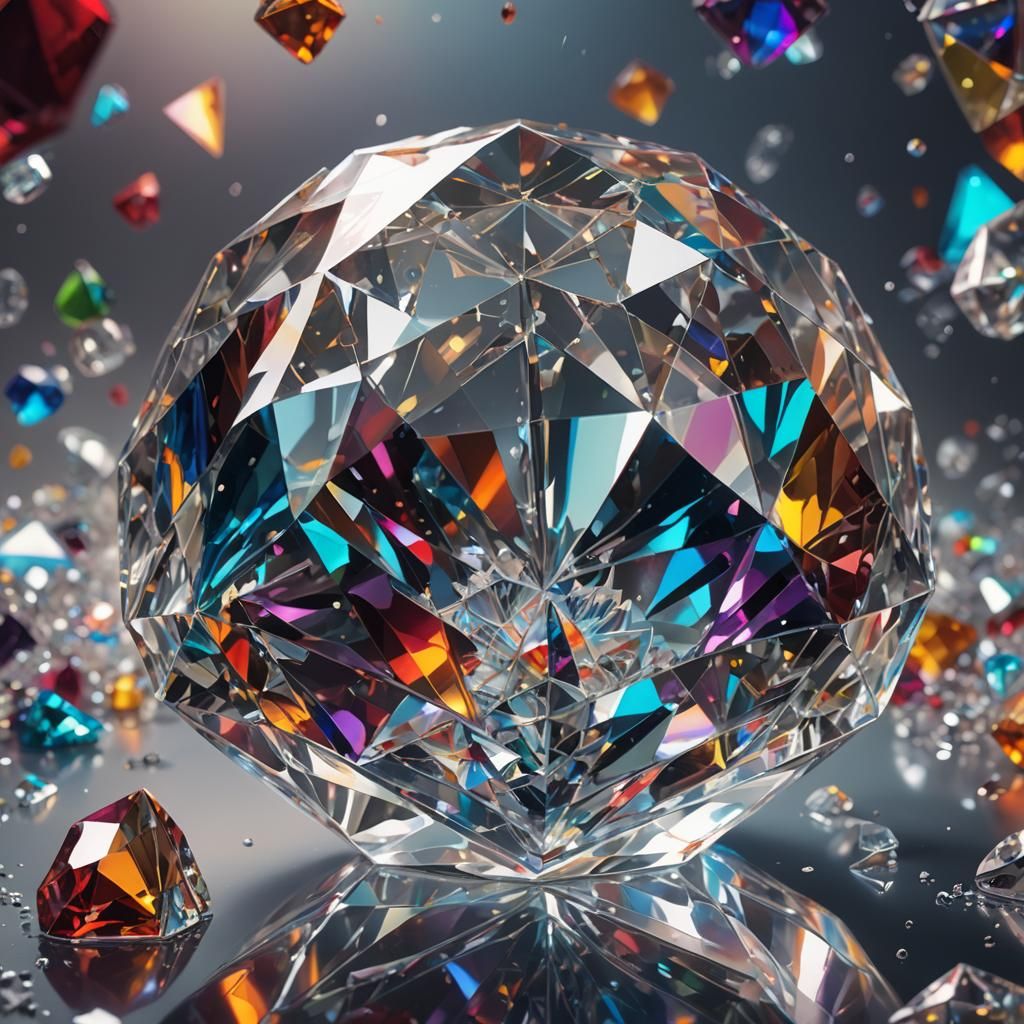 Hyperrealistic Crystal Dome Prism in Splash Art Style