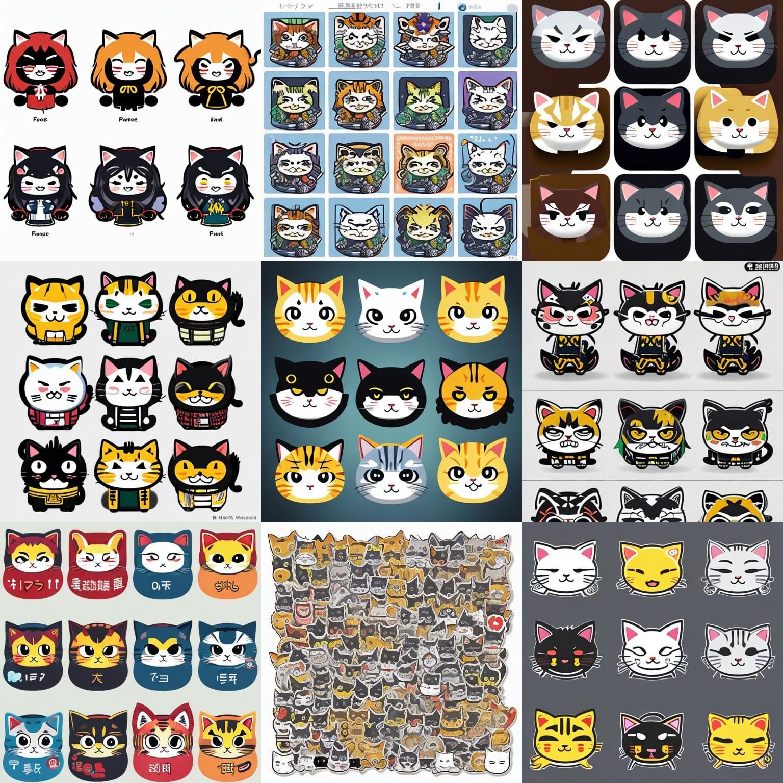 Anime Cat Stickers Emoji Pack