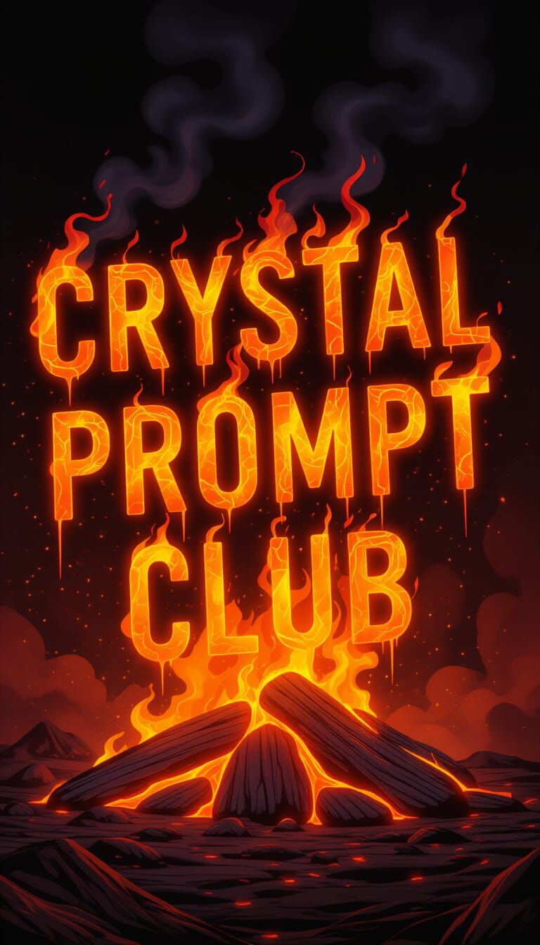 Blazing Fire Letters: Crystal Prompt Club