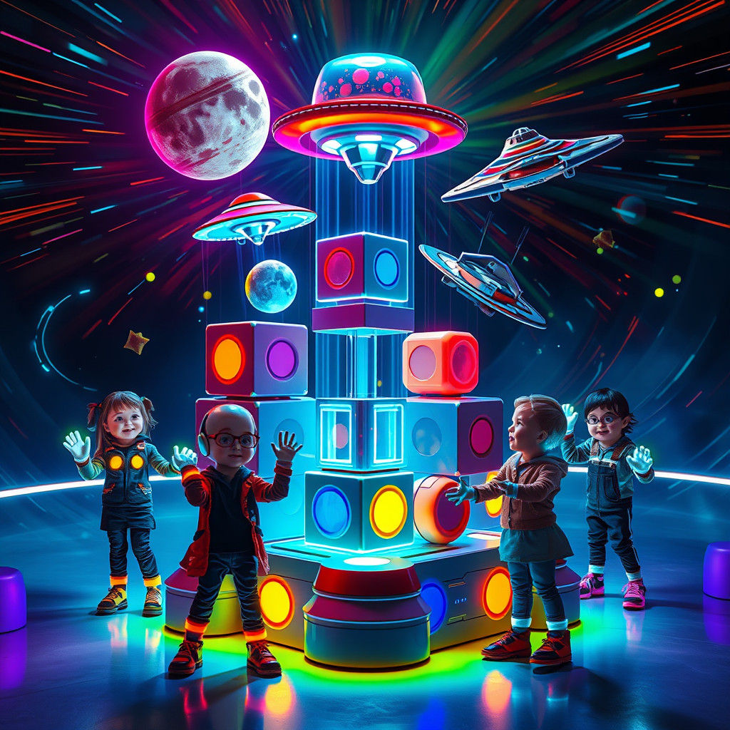 Futuristic Levitating Toy Set in High-Tech Style