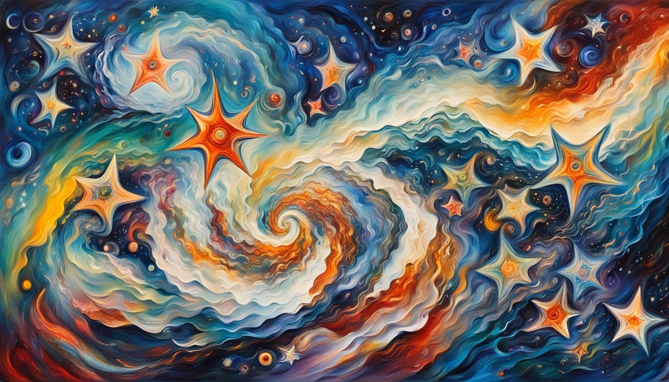 Macro Star Clusters in Abstract Expressionist Style