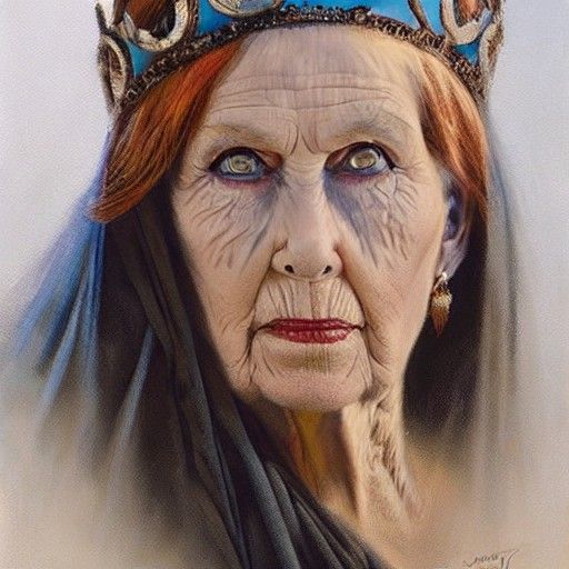 Queen of Death in Classical Oil Painting Style