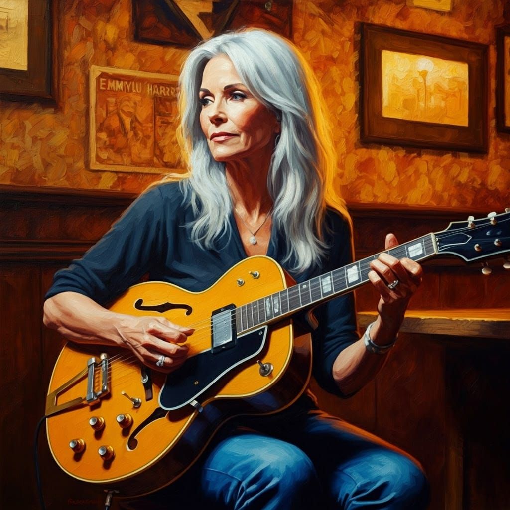 Impressionistic Tavern Scene with Guitarist