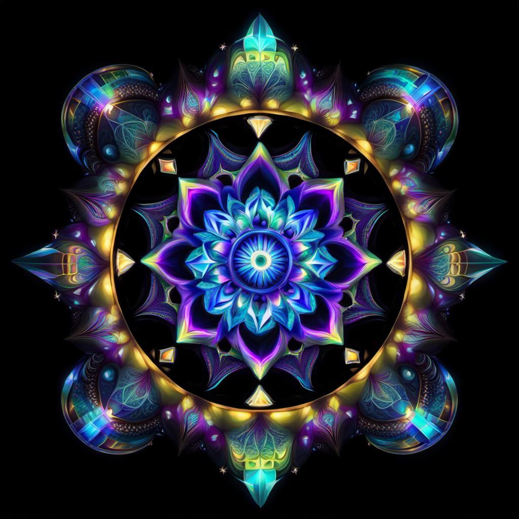 Psychedelic Fractal Helmet with Angel Number 3773