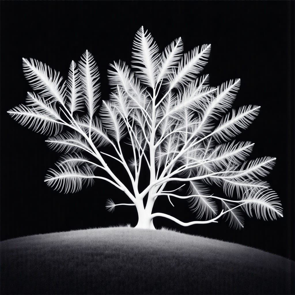<lora:Mostly Magig 3:1.0> Black and white infrared  photogra...