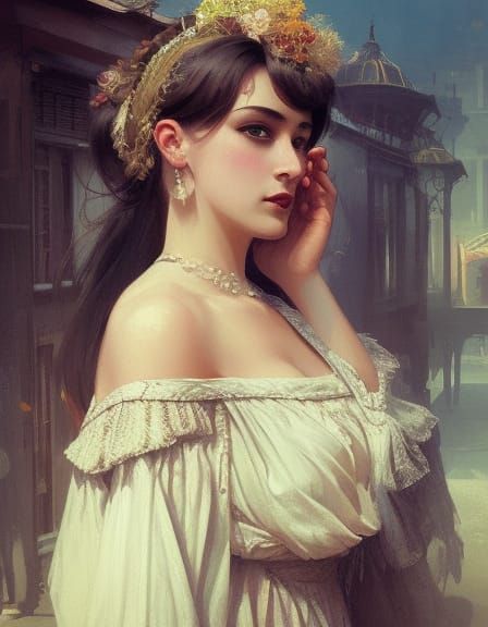 Victorian Woman in Istanbul: Hyperdetailed Digital Portrait