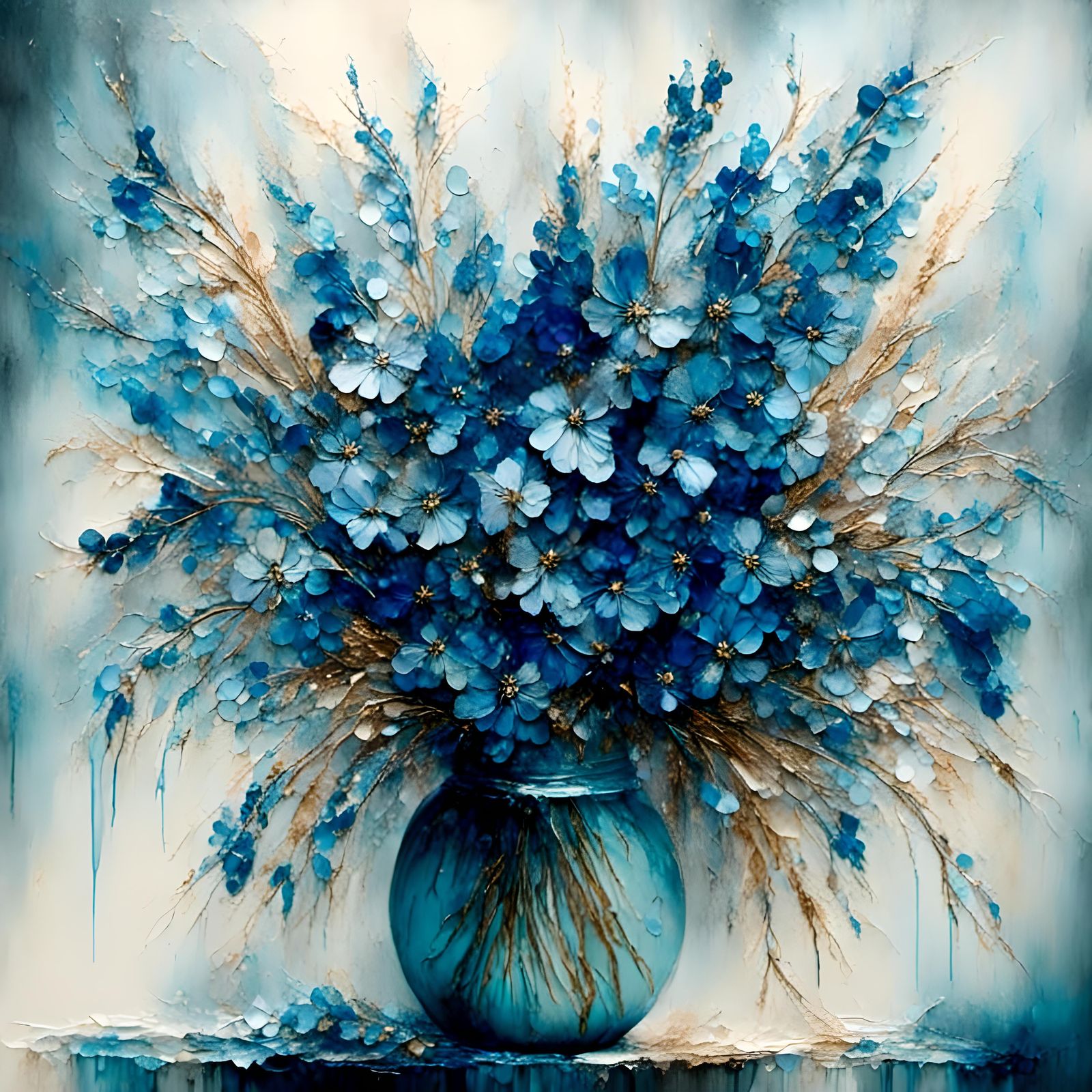 Bluebell and Violet Bouquet in Floral Watercolor