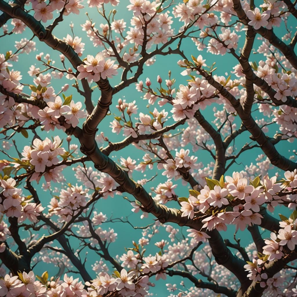 Blooming Cherry Blossom Tree Fantasy Concept Art