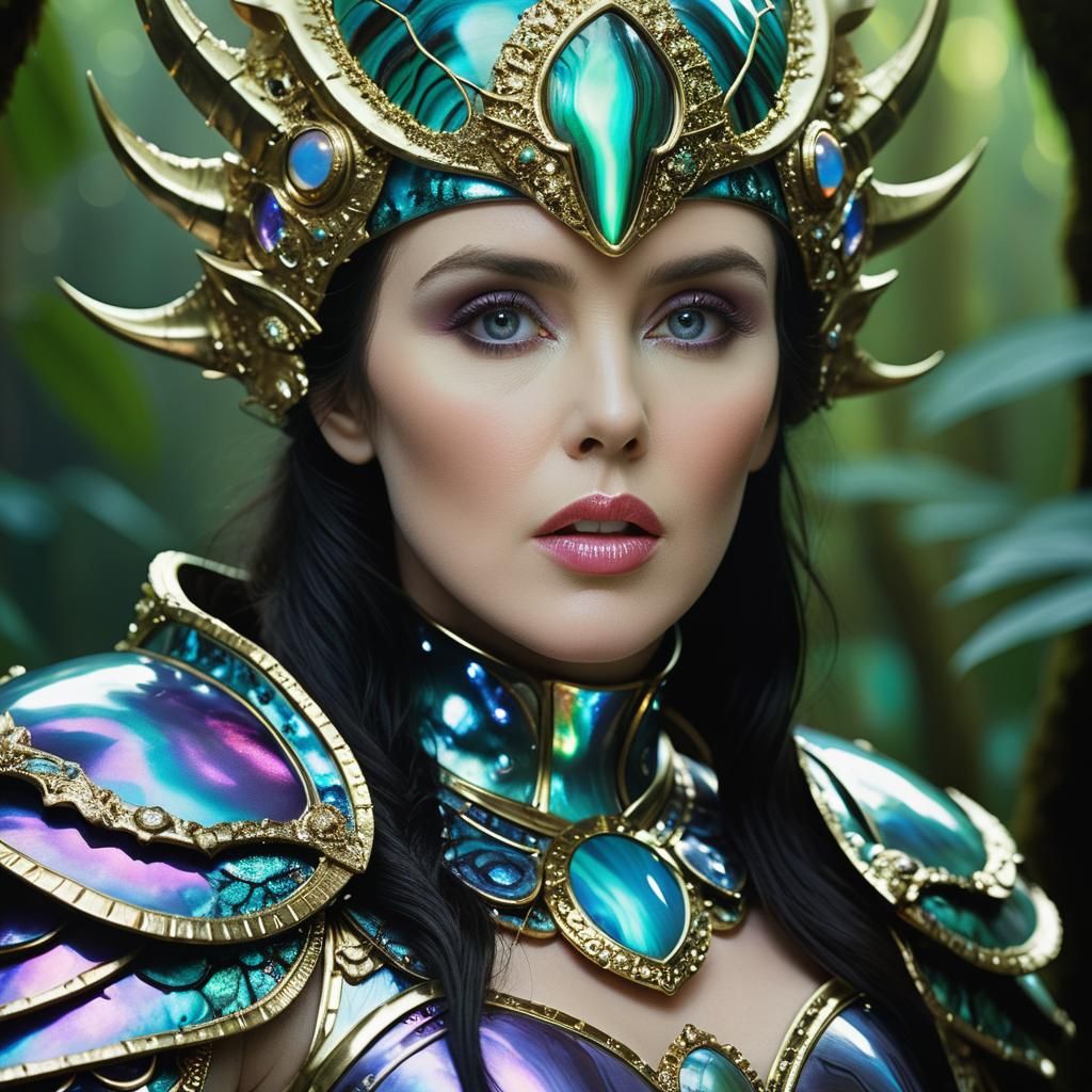 Iridescent Jungle Warrior Portrait