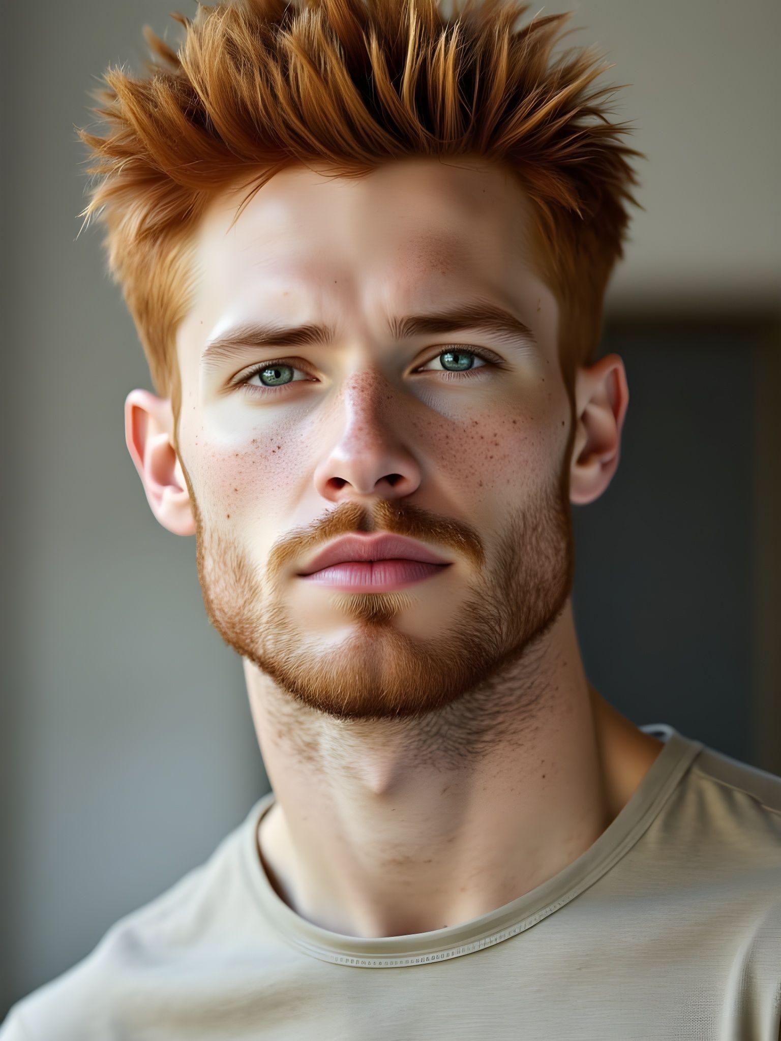 Portrait of a Redhead in Photorealistic Style