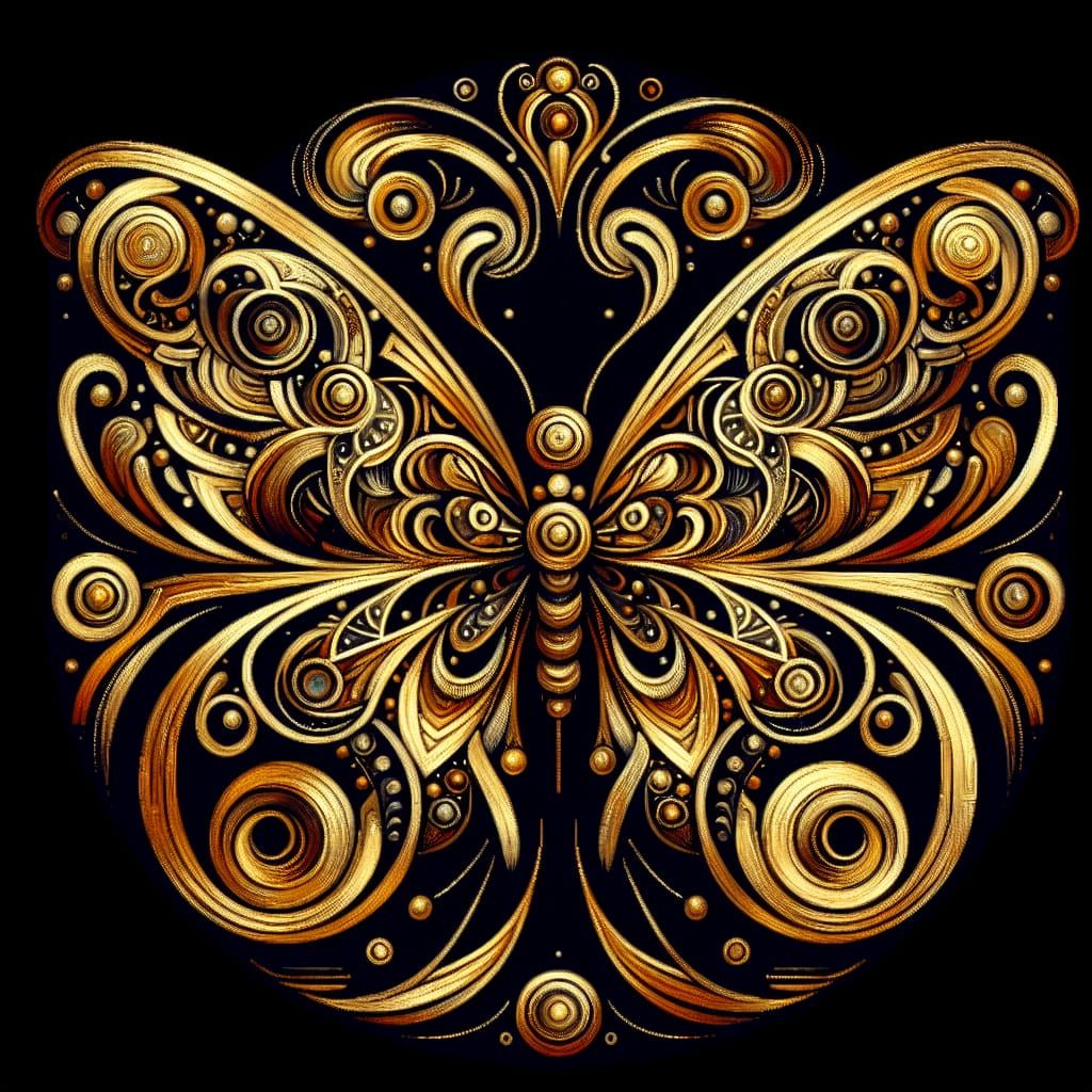 Butterfly, Style Gustav Klimt