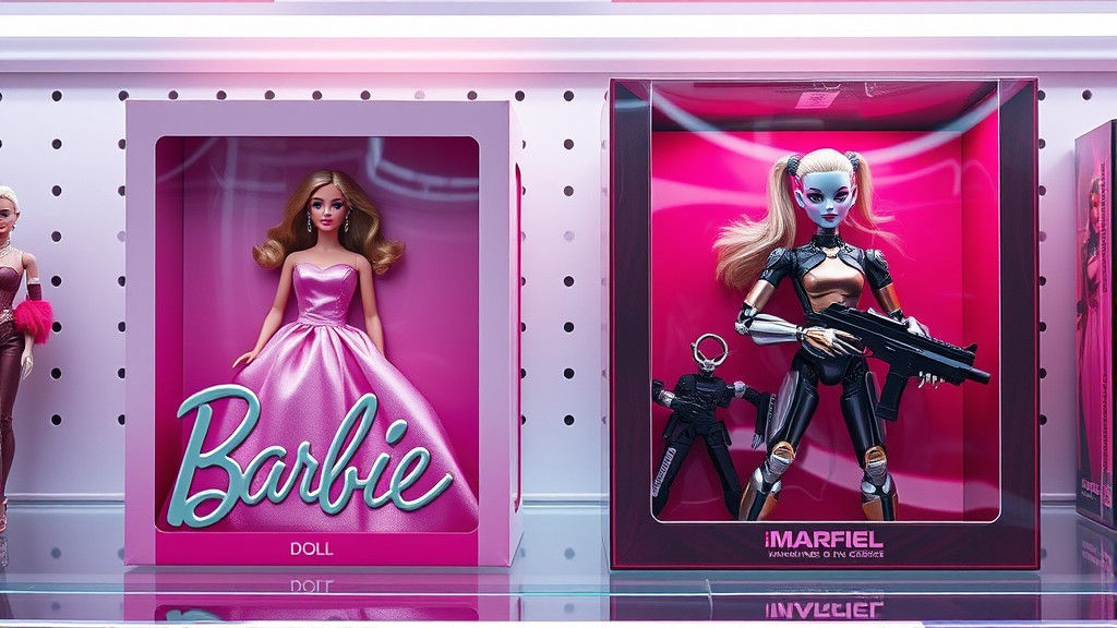 Cyberpunk Barbie Dolls on a Futuristic Store Shelf