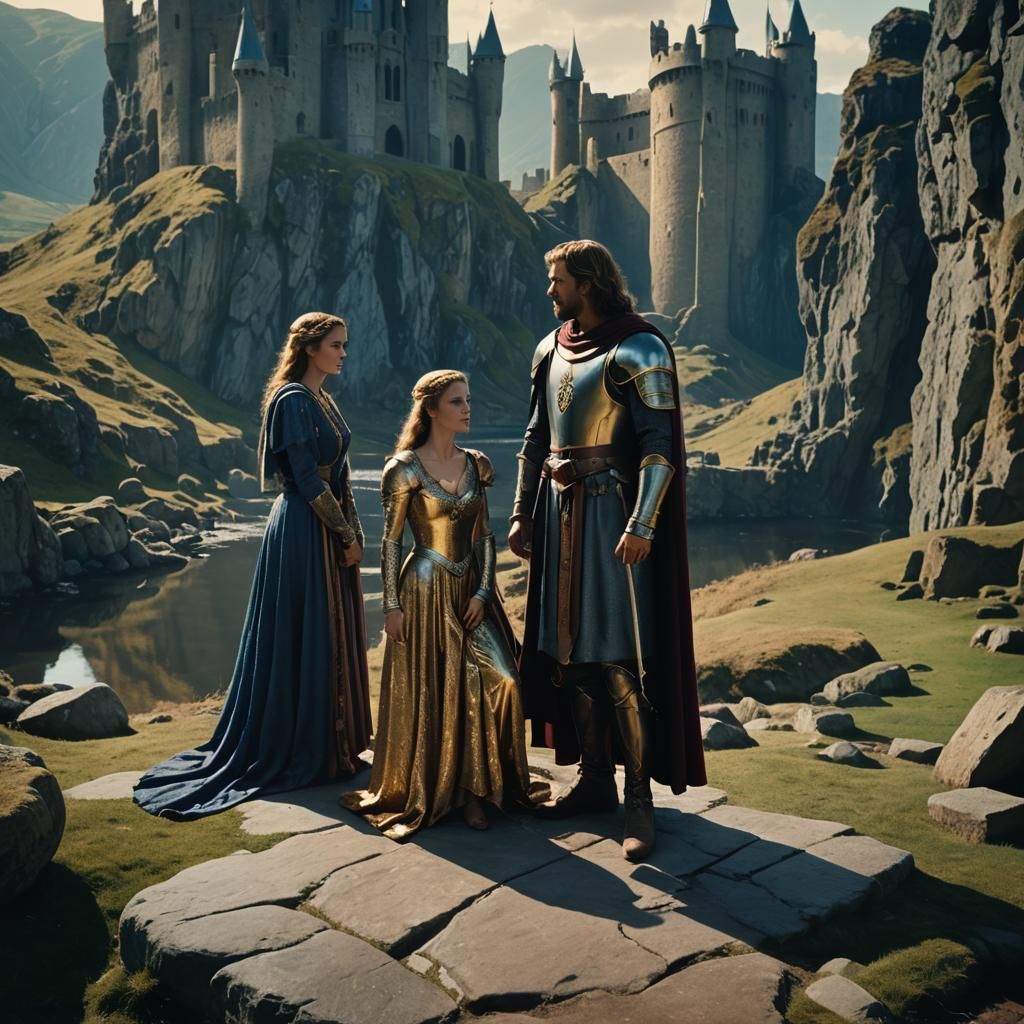 King Arthur and Guinevere: Cinematic Film Still