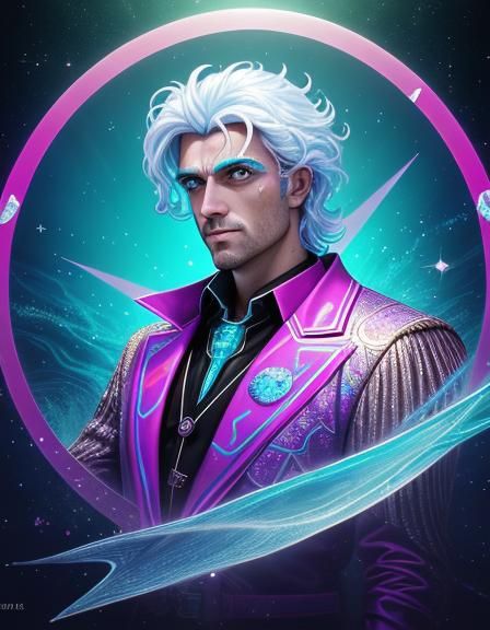 Baroque Science Fantasy God of Pranks in Synthwave