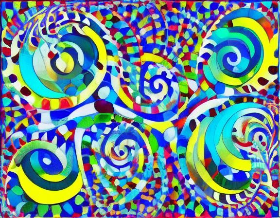 Kaleidoscopic River Graphic Score Art in Superimposition Sty...