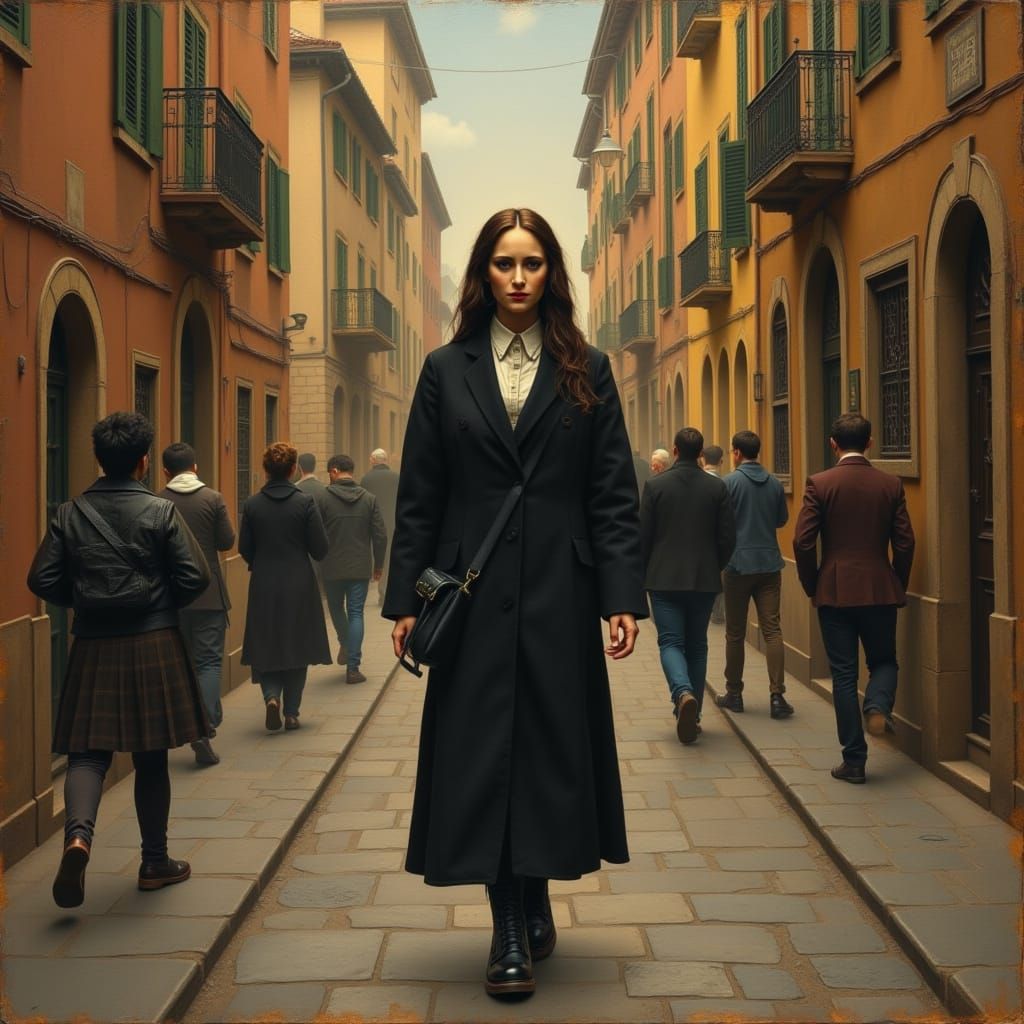 Mona Lisa in Rome: Oil Painting with Modern Twist