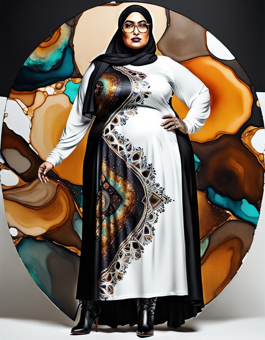 Psychedelic Pop Art Portrait of a Woman with Hijab