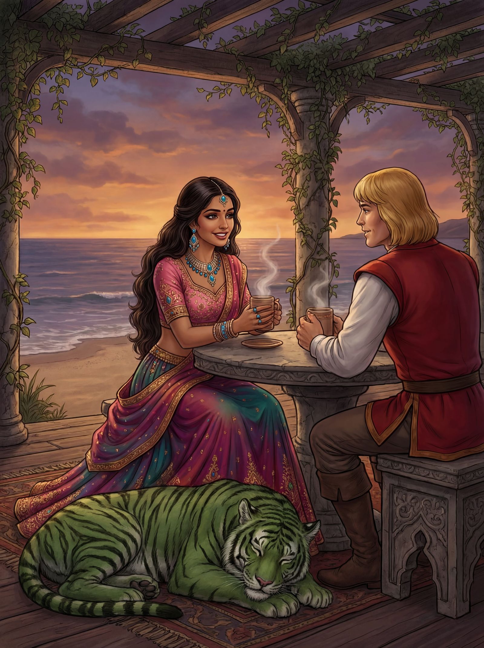 Fantasy Princess Melody Enjoys Hot Cocoa with Prince Adam