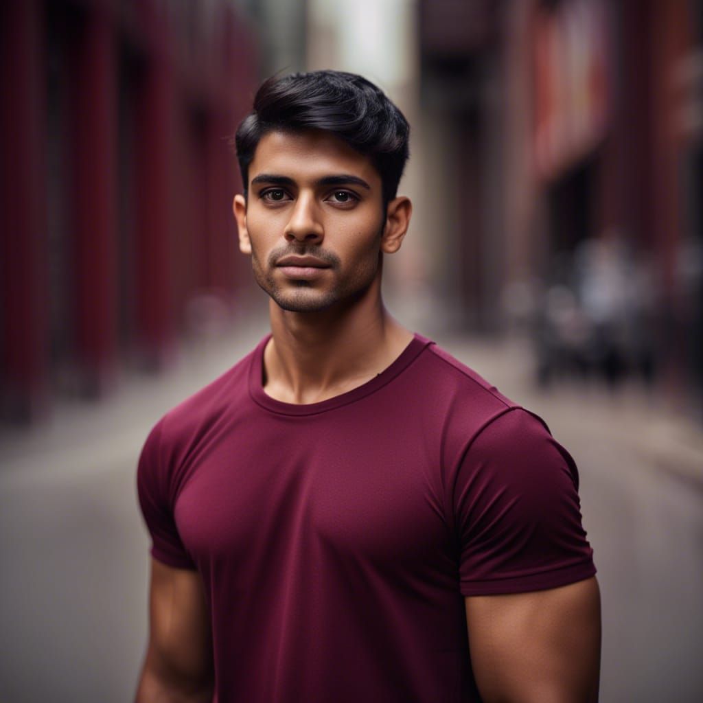 Portrait of a Handsome Indian Man in Cityscape