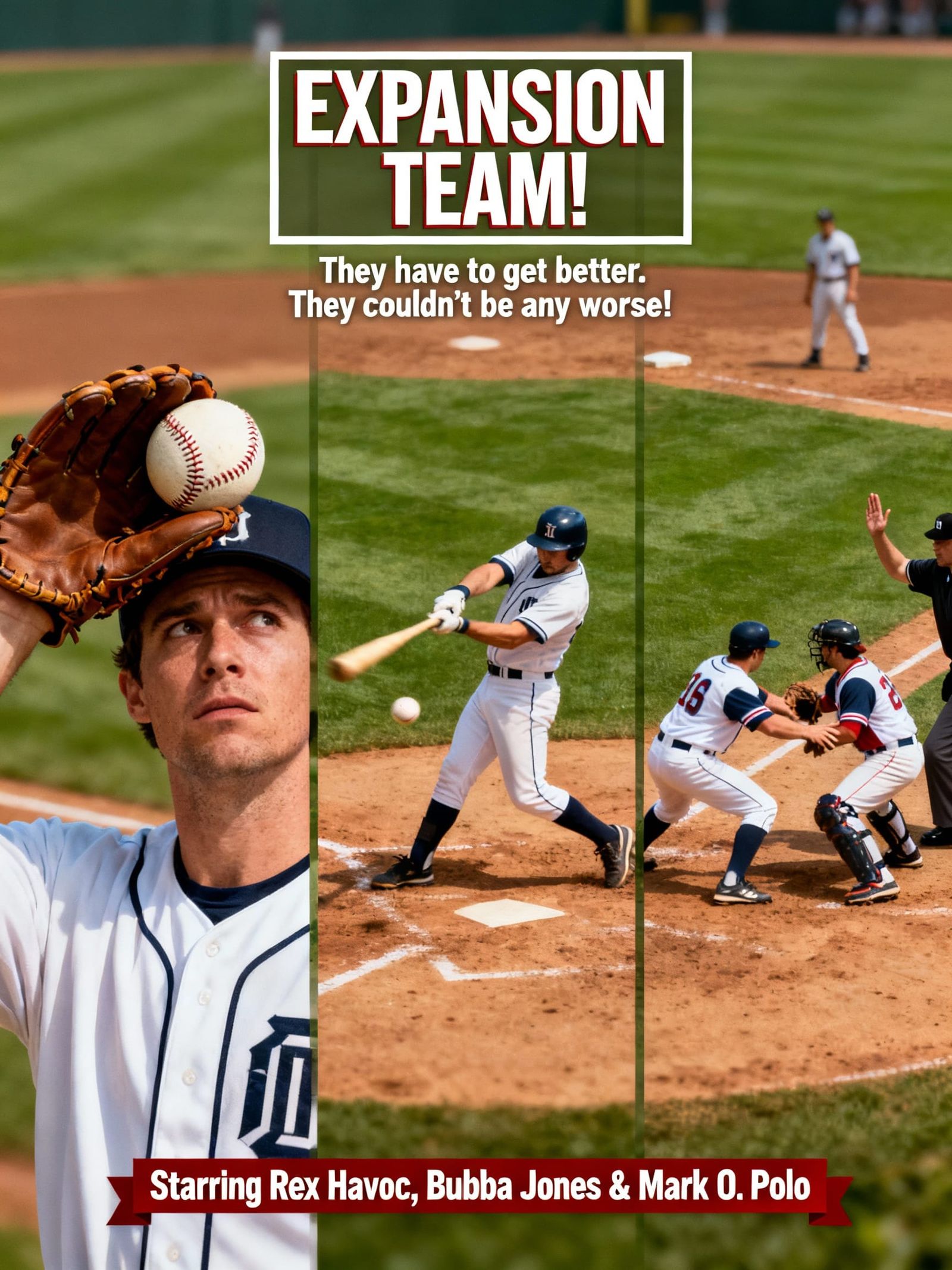 Expansion Team Movie Poster with Baseball Action