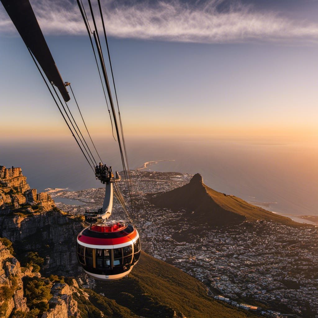 Table Mountain Cableway at Sunset