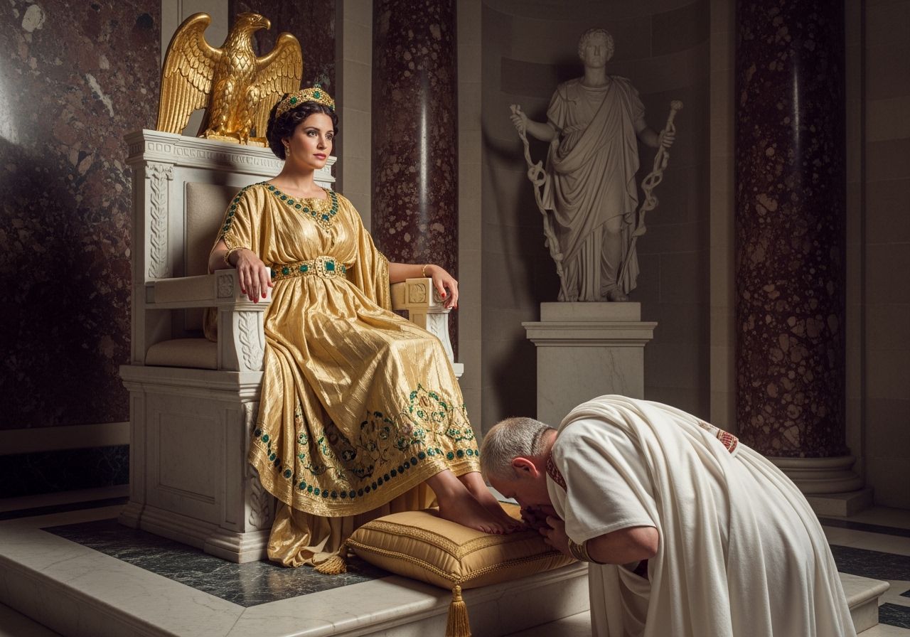 Empress Messalina on Her Throne in Lavish Style