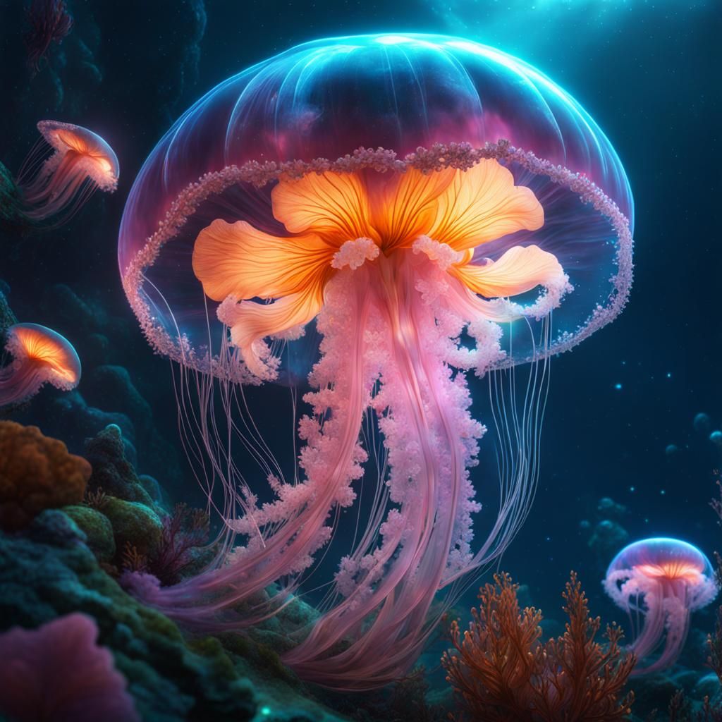 Nebula Flower Cove in Jellyfish: 3D Cinematic Render