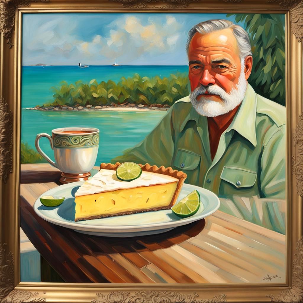 Hemingway's Key Lime Pie: An Oil Painting Masterpiece