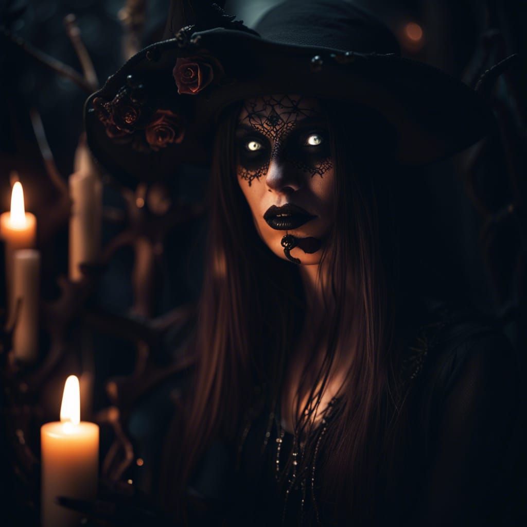 Occult Sabbath Led by Witch and Necromancer