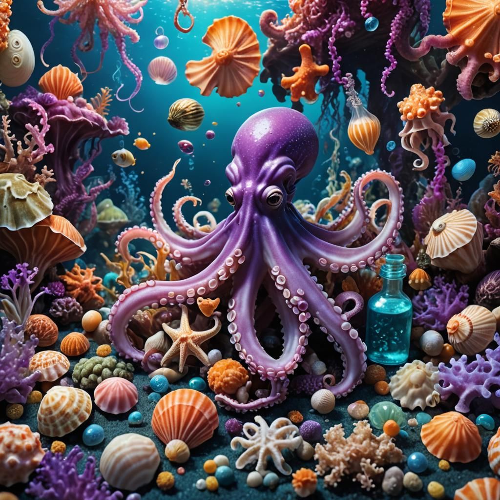 Octopus Potion Lab: Whimsical Underwater Fantasy