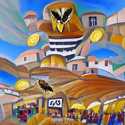 Buzzard in Balkan Bazaar: Art Deco Acrylic