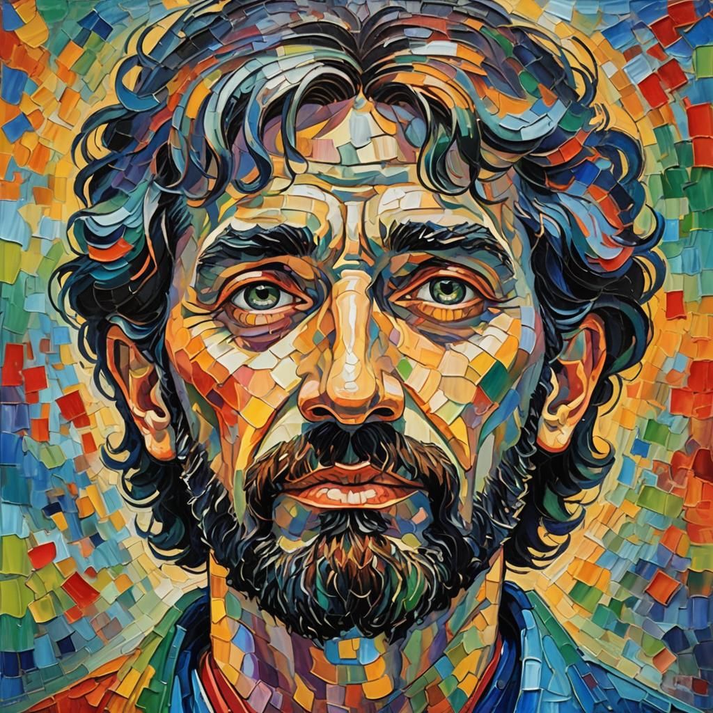 God in Expressionist Neo-Impressionism Oil Painting