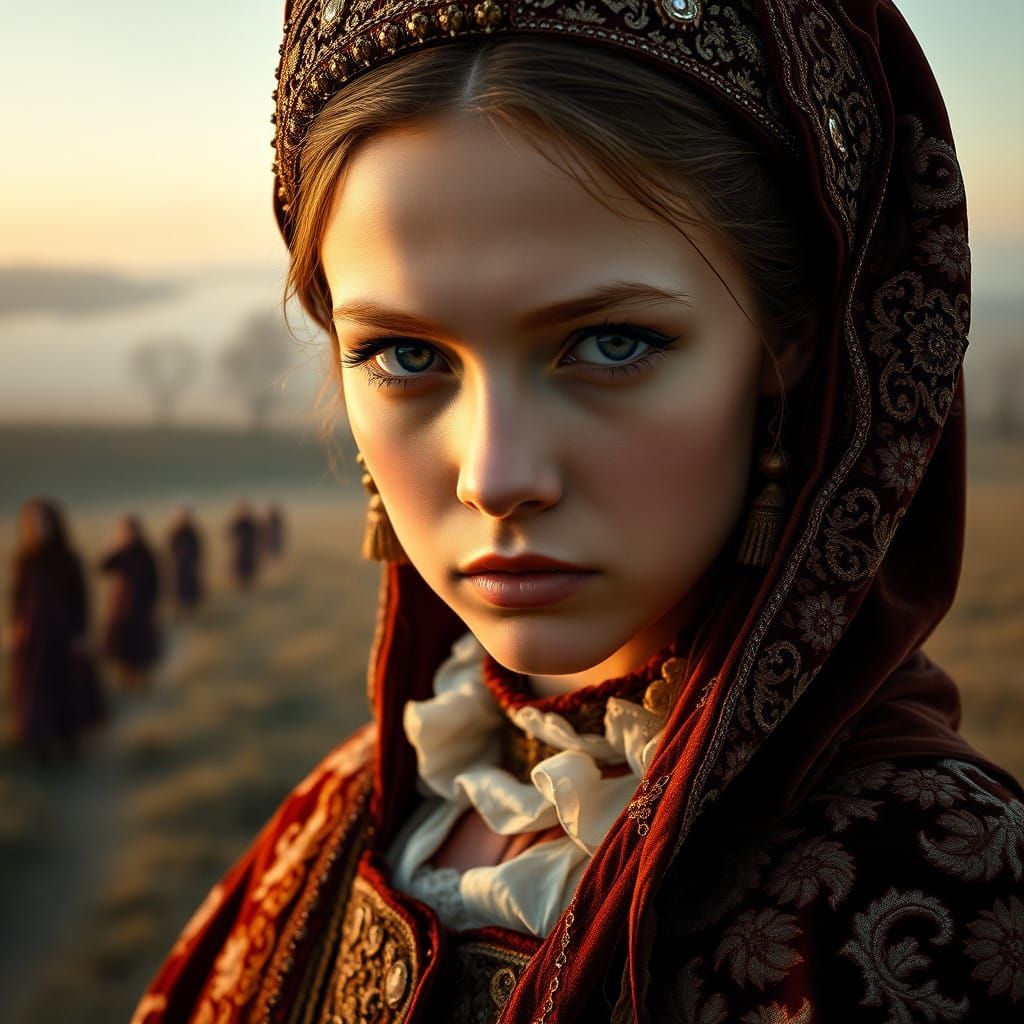 Elegant Russian Princess Lost in Thought