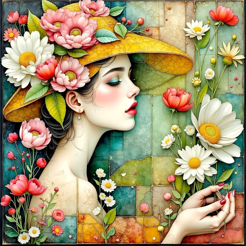 Ethereal Floral Tapestry in Regal Imperial Hues